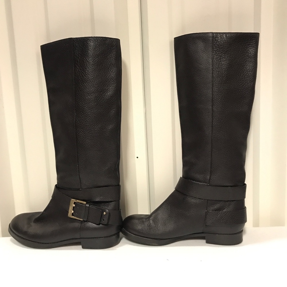 Chloé Leather Tall Dark Brown Boots